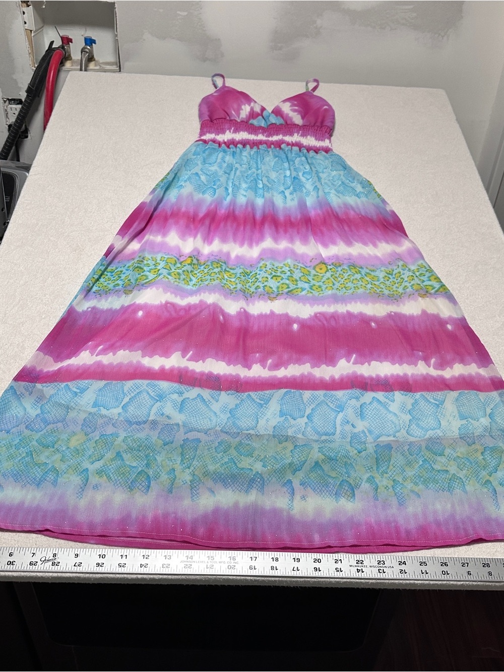 She's Cool Bohemian Y2K Pink & Lavender Tie-Dye Dress